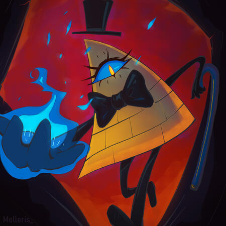 Full-body, design background, props (fire &amp; cane)